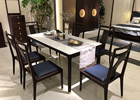 實木進口大理石餐桌