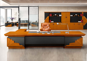 金柚木色總裁辦公家具